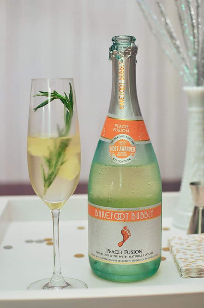 aromatic bubbly NYE cocktail