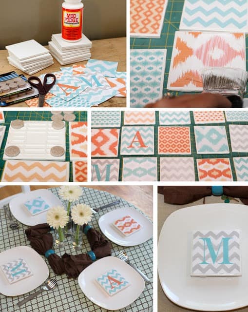 DIY mod podge coasters