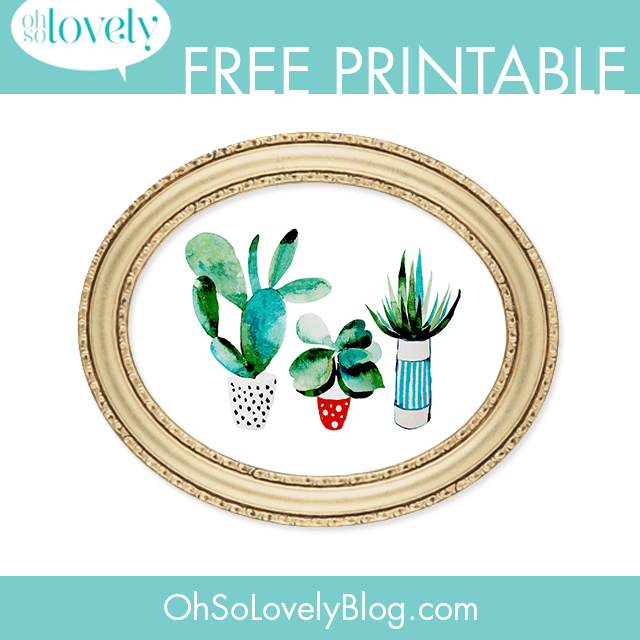FREEBIE // SIMPLE SUCCULENT PRINTABLE – Oh So Lovely Blog