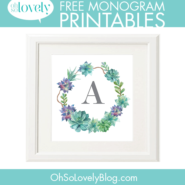 image regarding Free Monogram Printable identify FREEBIES // SUCCULENT MONOGRAMS - Oh Thus Beautiful Site