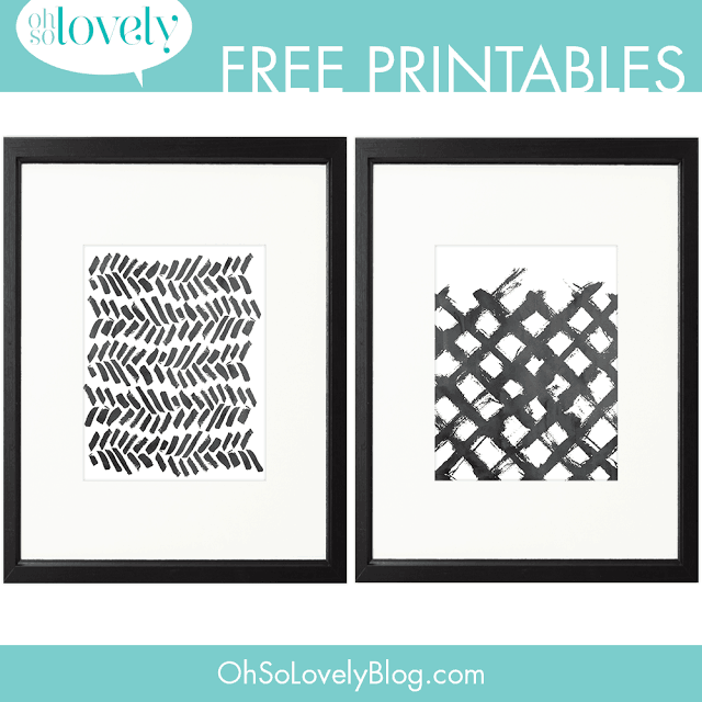 FREE paint swoosh printables — They work really well in a gallery wall!