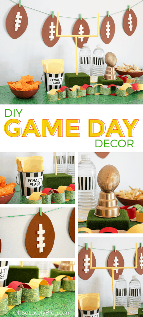 HOW TO MAKE EASY DIY SUPER BOWL PARTY DECOR, Oh So Lovely Blog