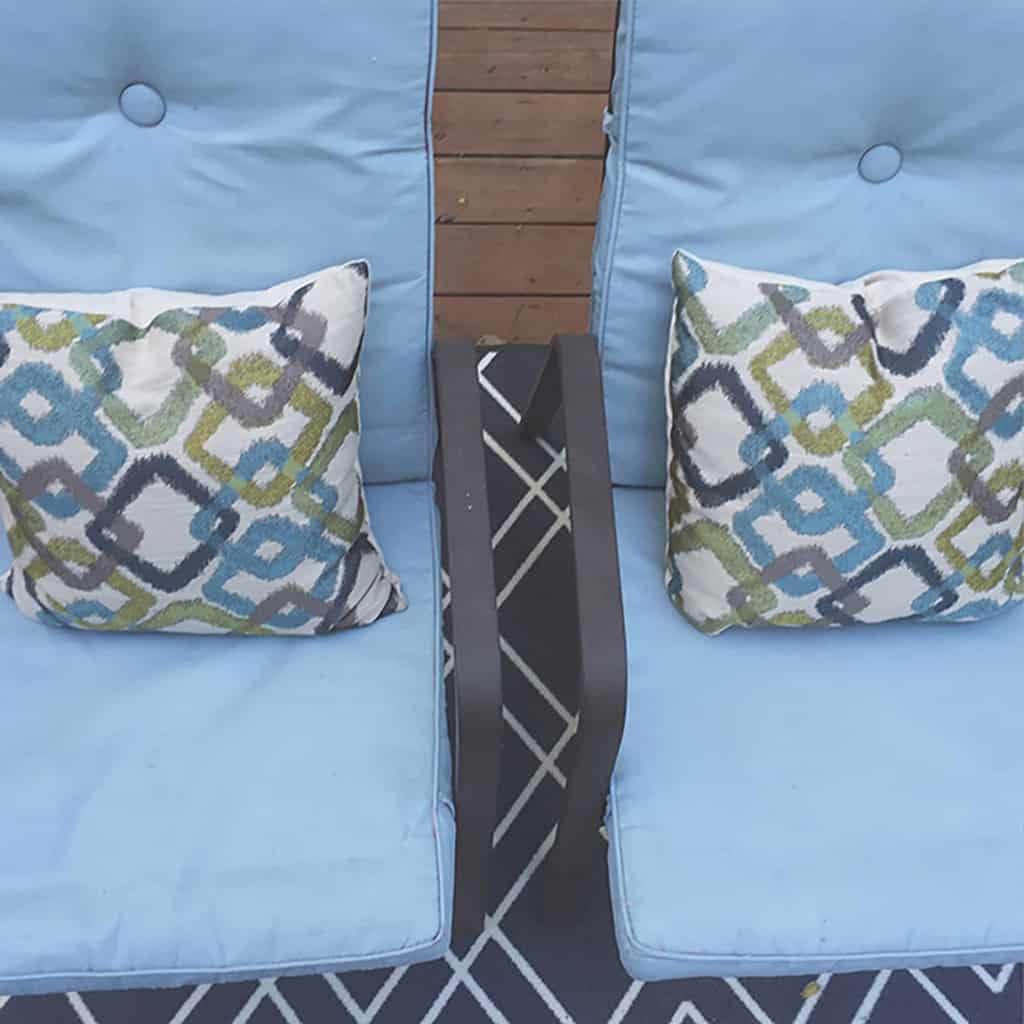 DIY painted cushion tutorial — update your outdoor chairs on a budget!