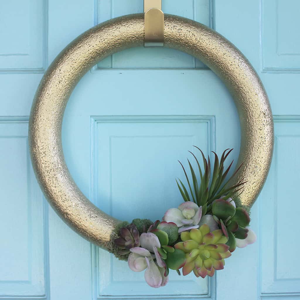 Affordable and pretty DIY faux succulent wreath tutorial