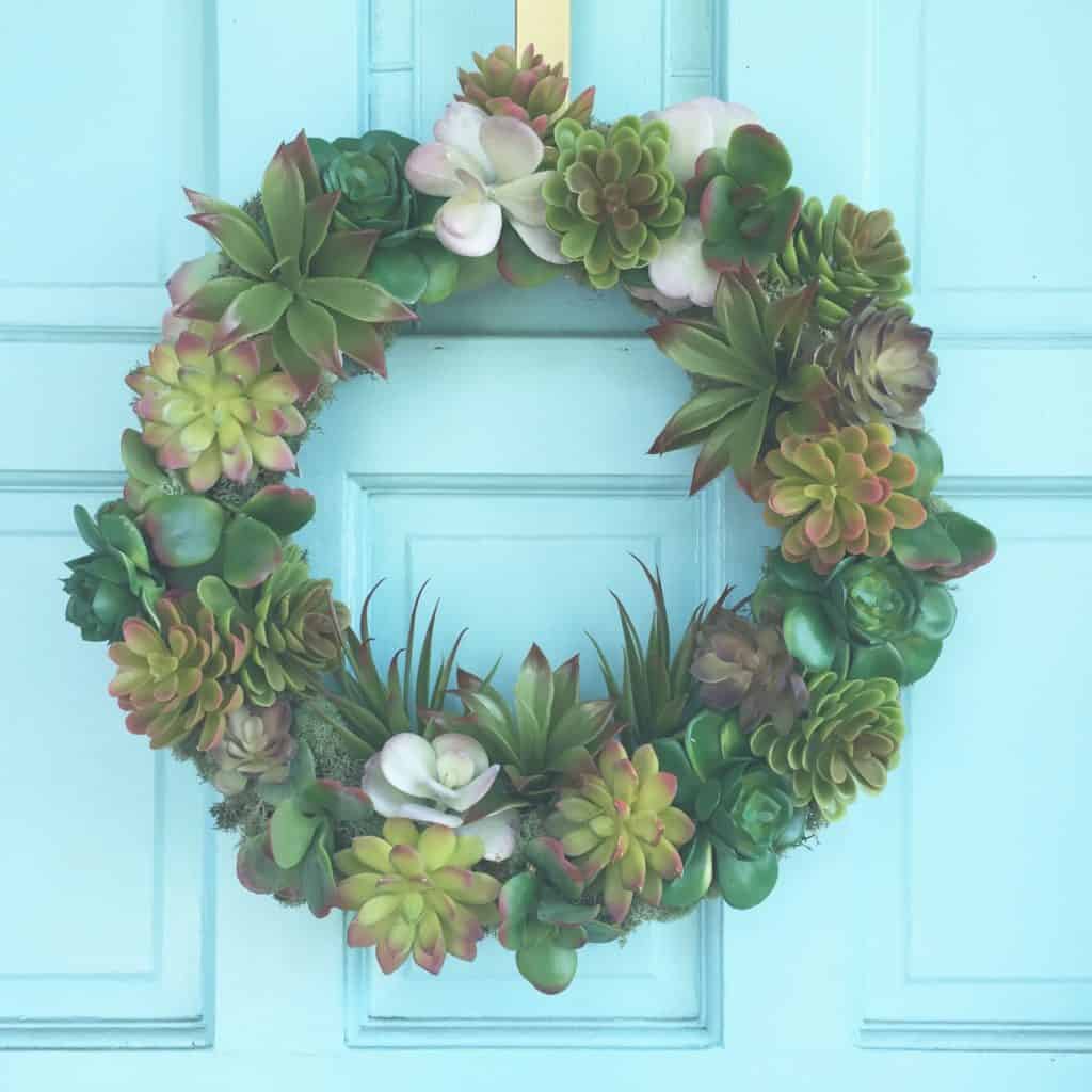 Affordable, easy, and pretty DIY faux succulent wreath tutorial