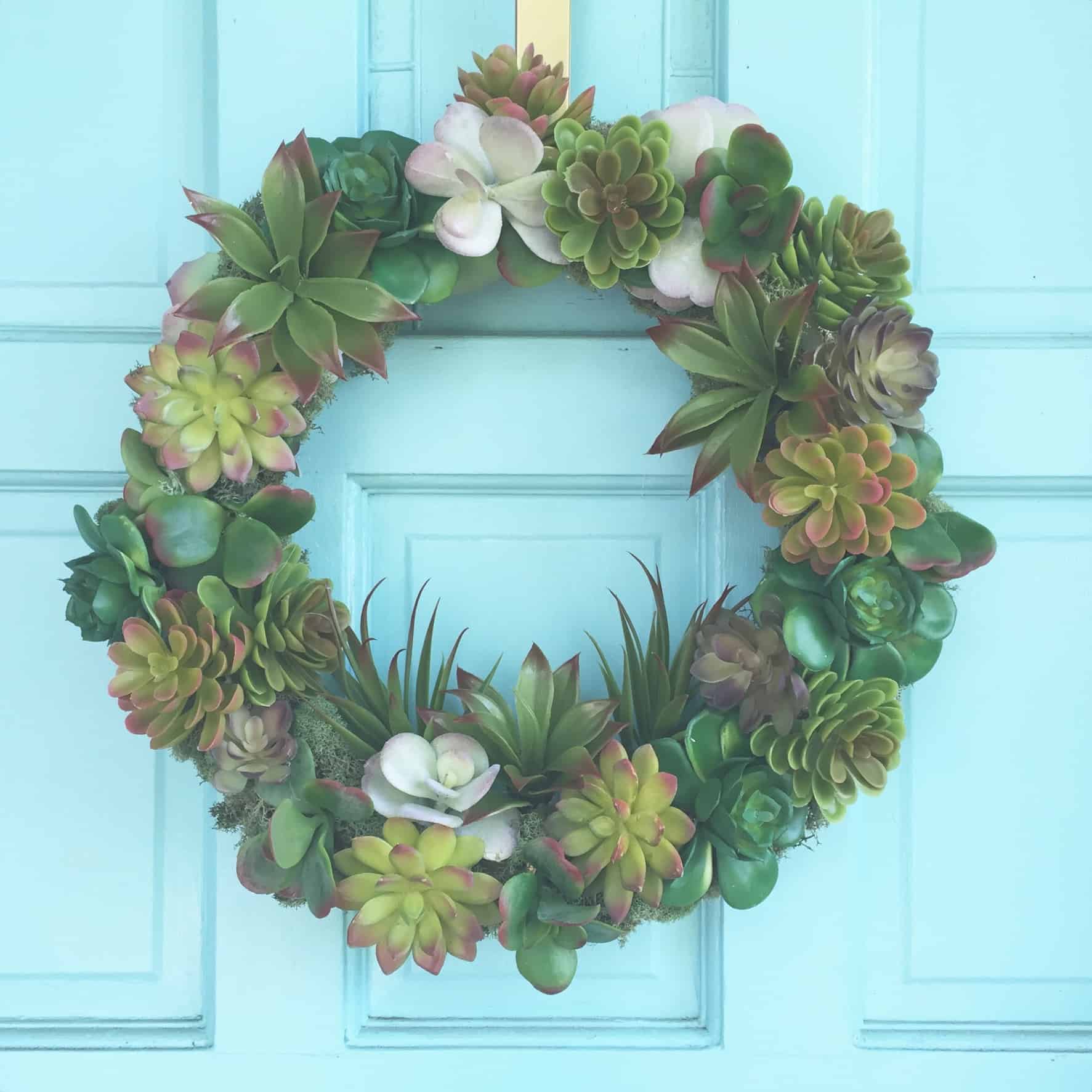Affordable and pretty DIY faux succulent wreath tutorial