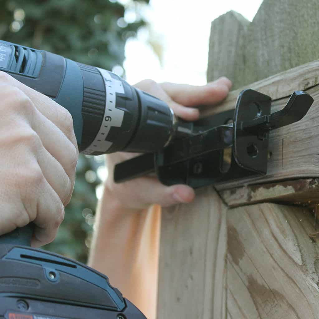 DIY tutorial install National Hardware gate latch + giveaway