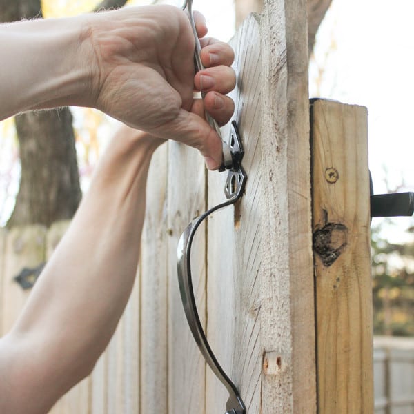DIY tutorial install National Hardware gate latch + giveaway