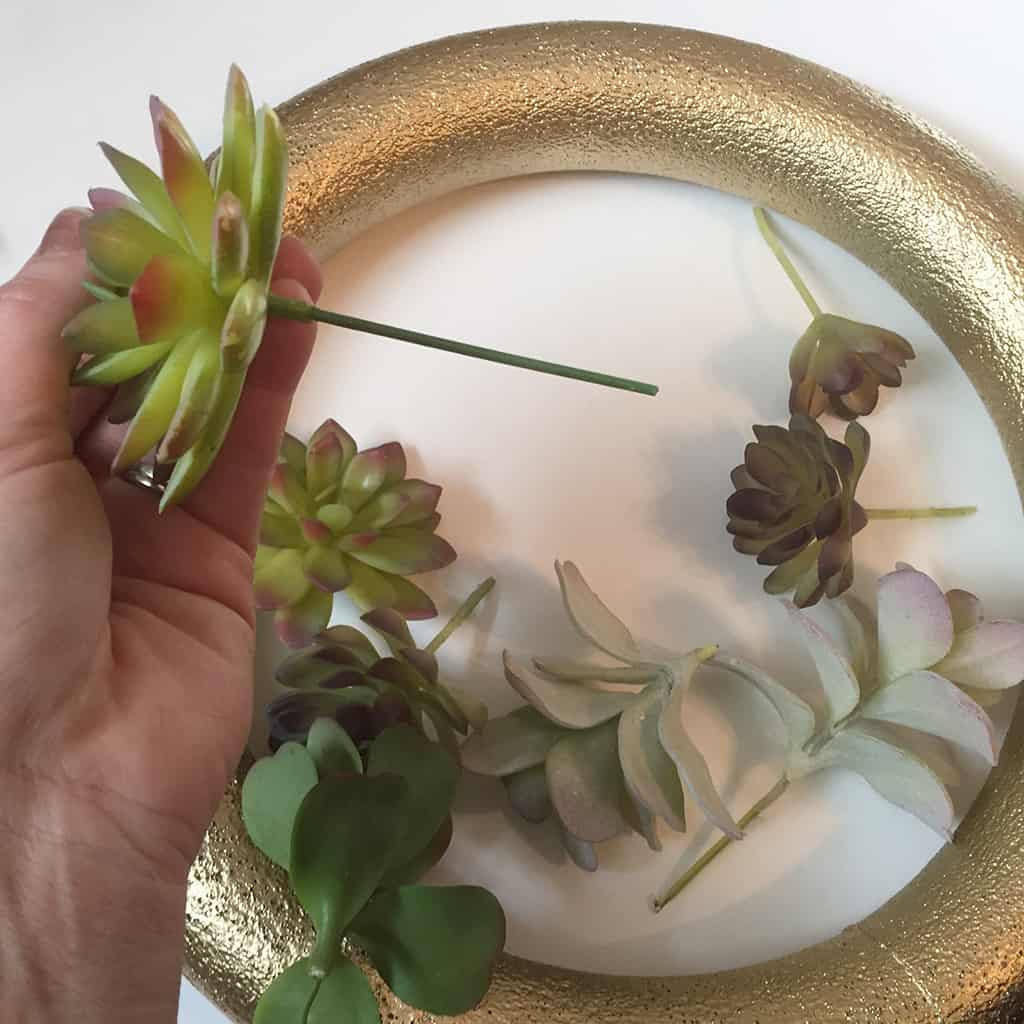 Affordable and pretty DIY faux succulent wreath tutorial