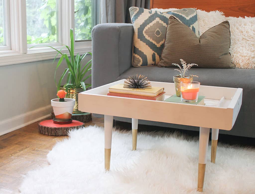 DIY Upcycled Drawer to Modern Coffee Table