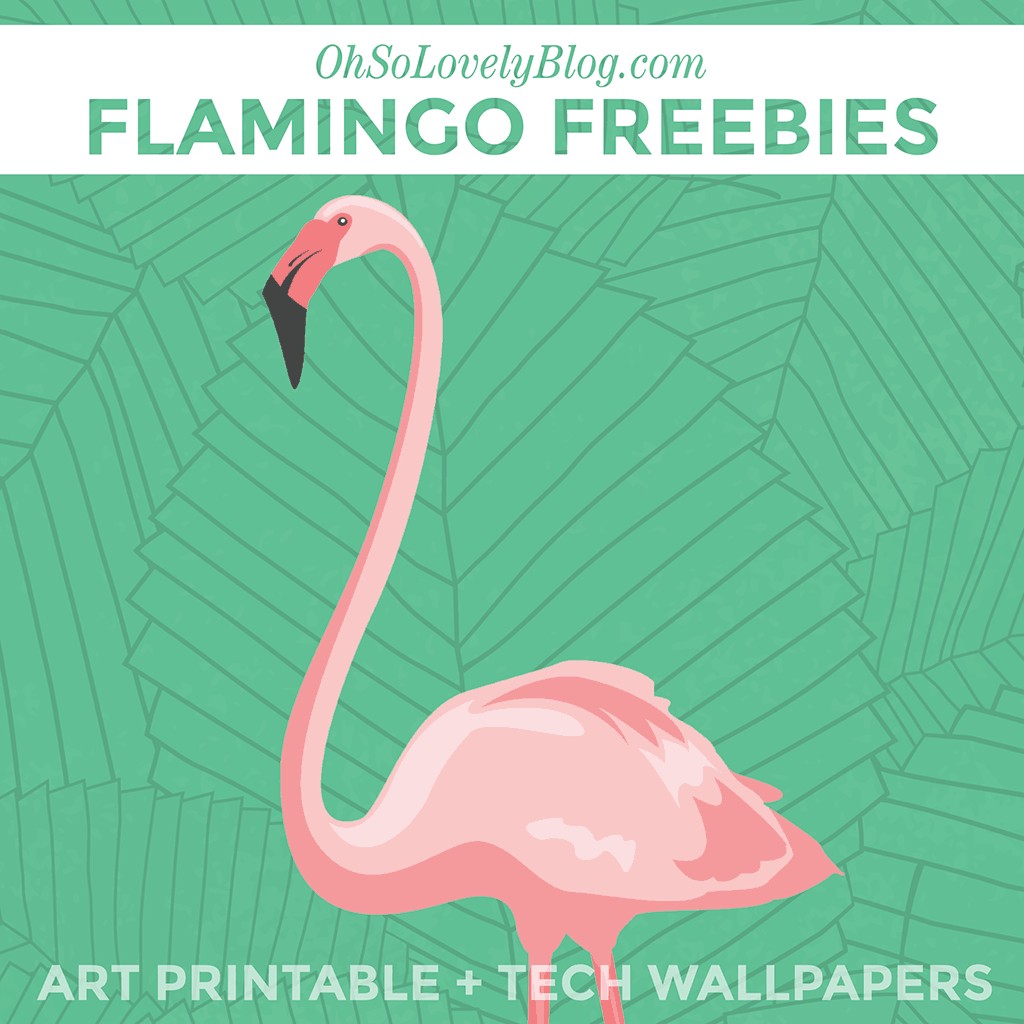 Free Flamingo Art Print and Tech Wallpapers