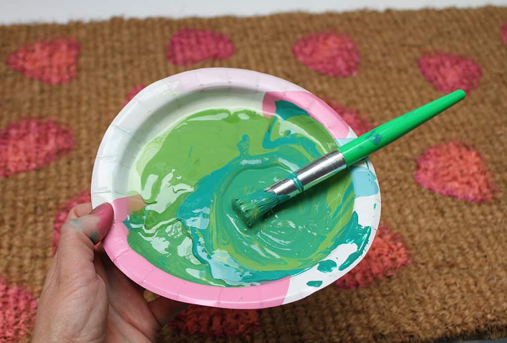 Make cute DIY watermelon door mat