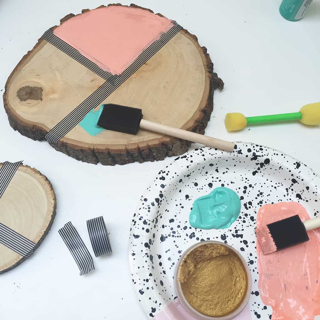 DIY wood slice key holder