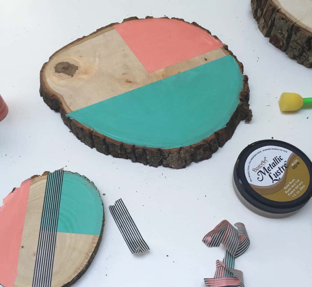 DIY wood slice key holder