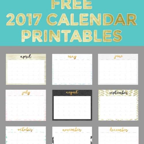 FREE 2017 Printable Calendars — 20+ options to choose from, plus both Sunday and Monday starts