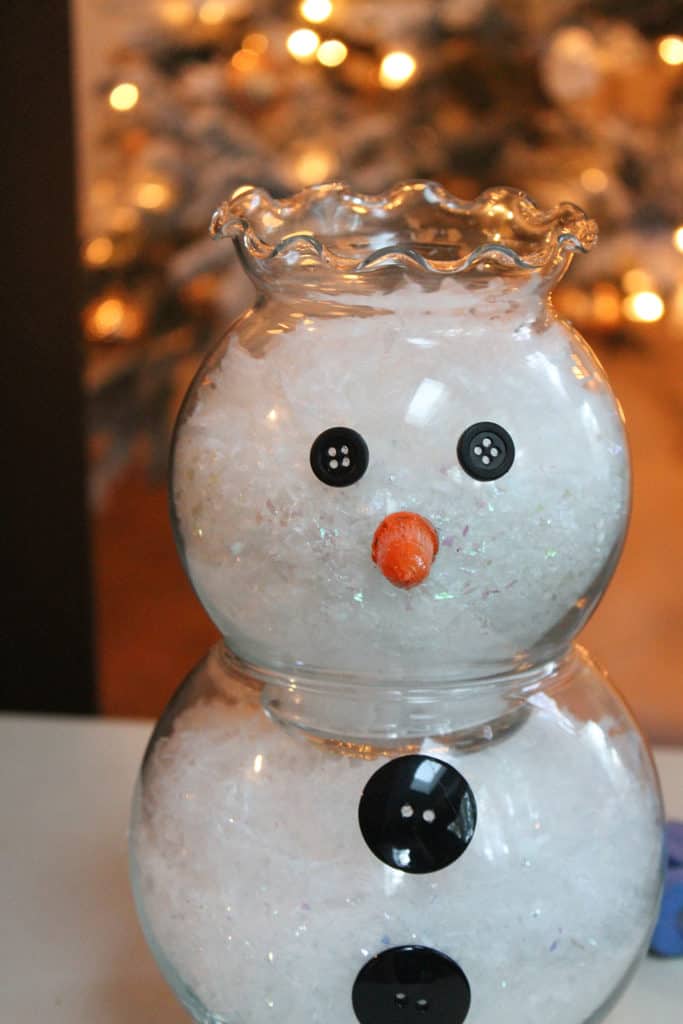 DIY fish bowl snowman