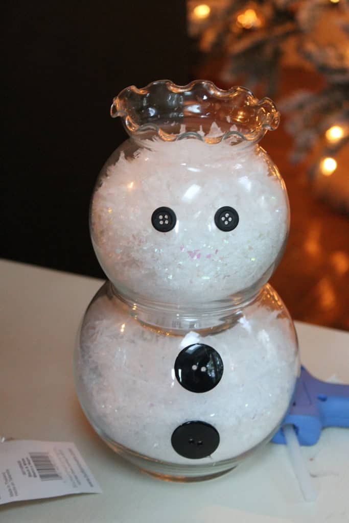 DIY fish bowl snowman