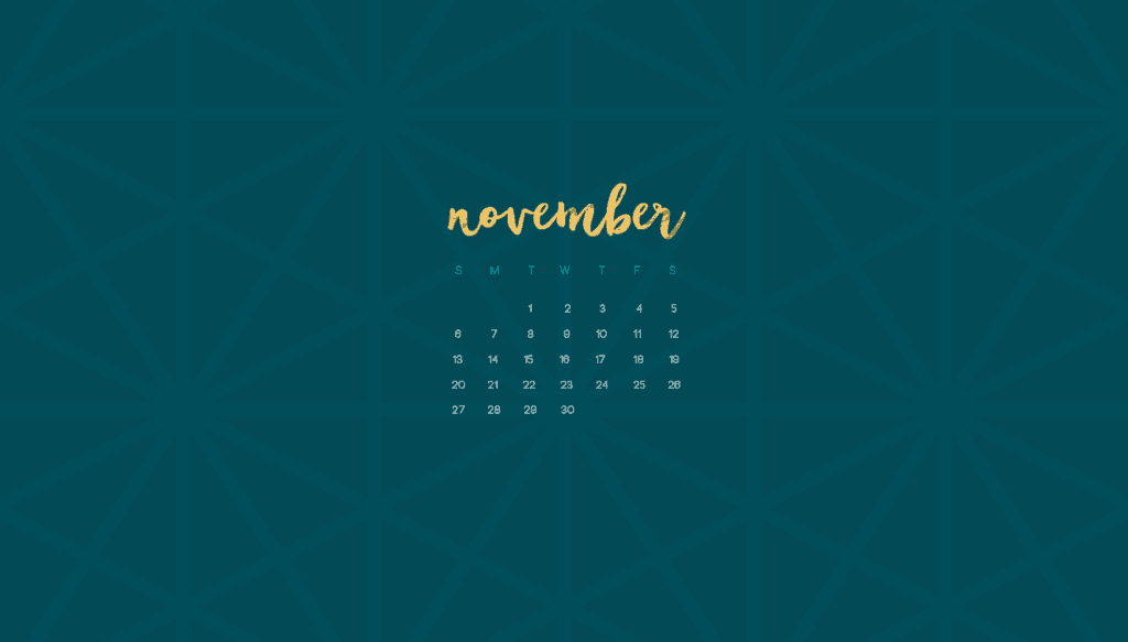 Oh So Lovely Blog shares a FREE November desktop and mobile calendar wallpaper with both Sunday and Monday start options. Download yours today!