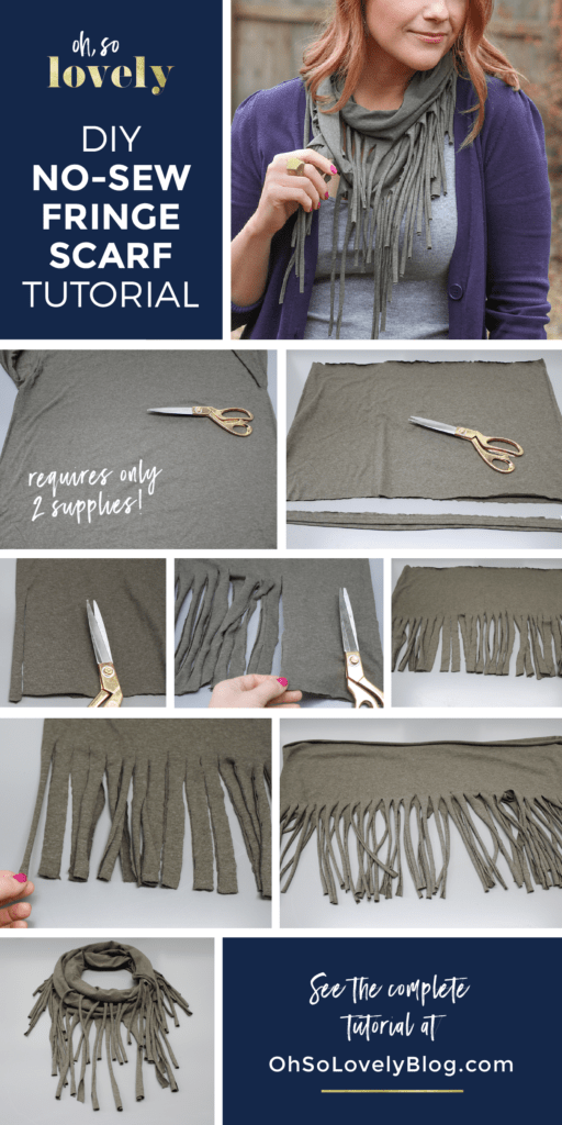 easy no-sew fringe scarf