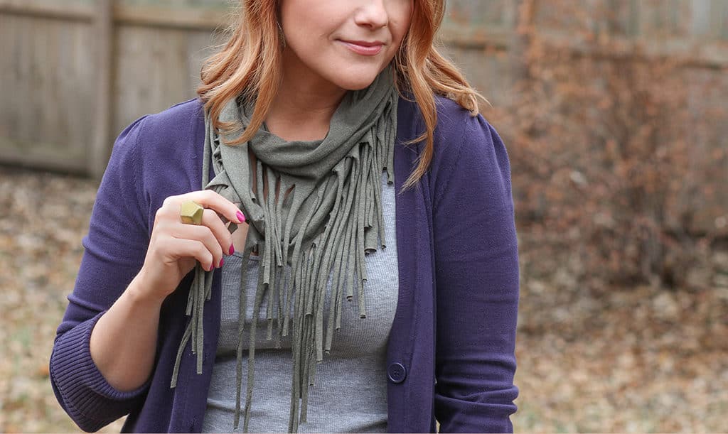 easy no-sew fringe scarf