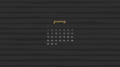 FREE January desktop calendar wallpapers