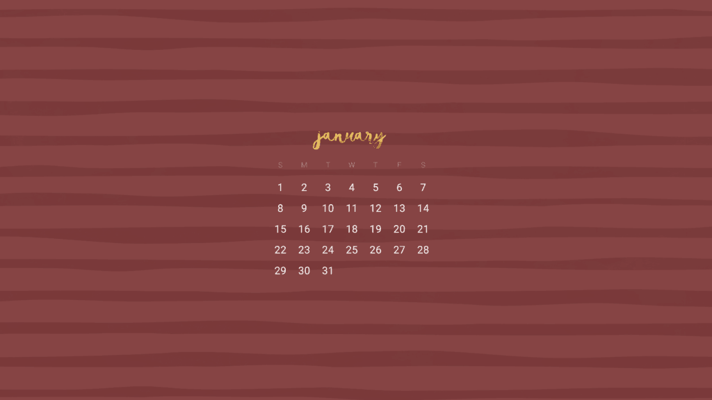 FREE January desktop calendar wallpapers - 10+ options
