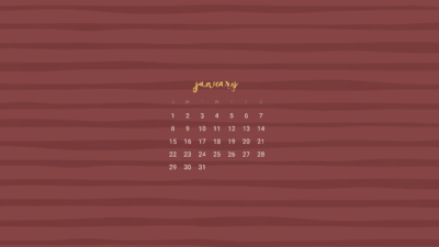 FREE January desktop calendar wallpapers