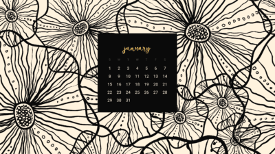 FREE January desktop calendar wallpapers