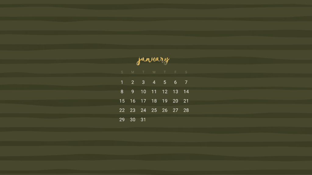 FREE January desktop calendar wallpapers 10+ options
