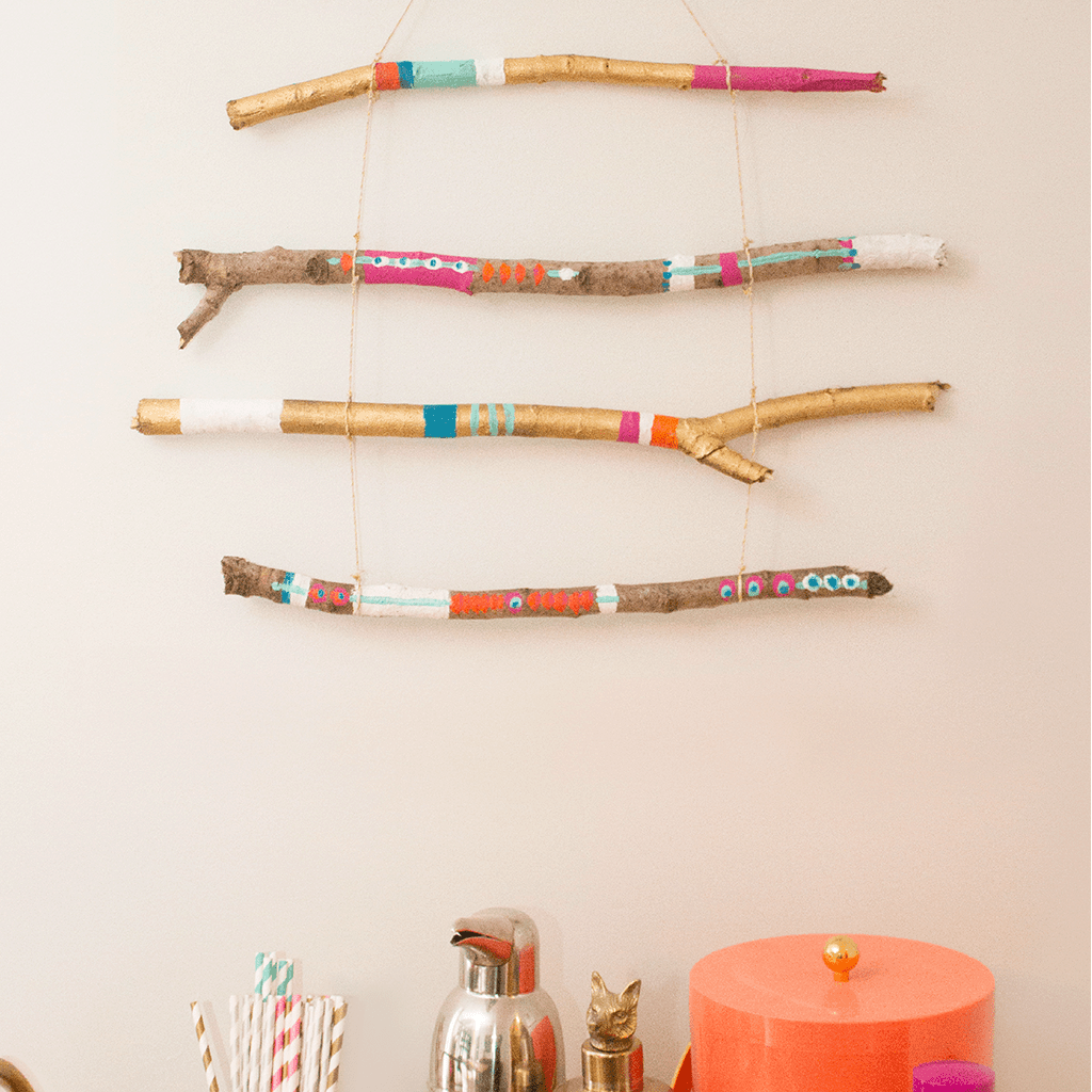 Super cute and inexpensive DIY stick wall hanging tutorial