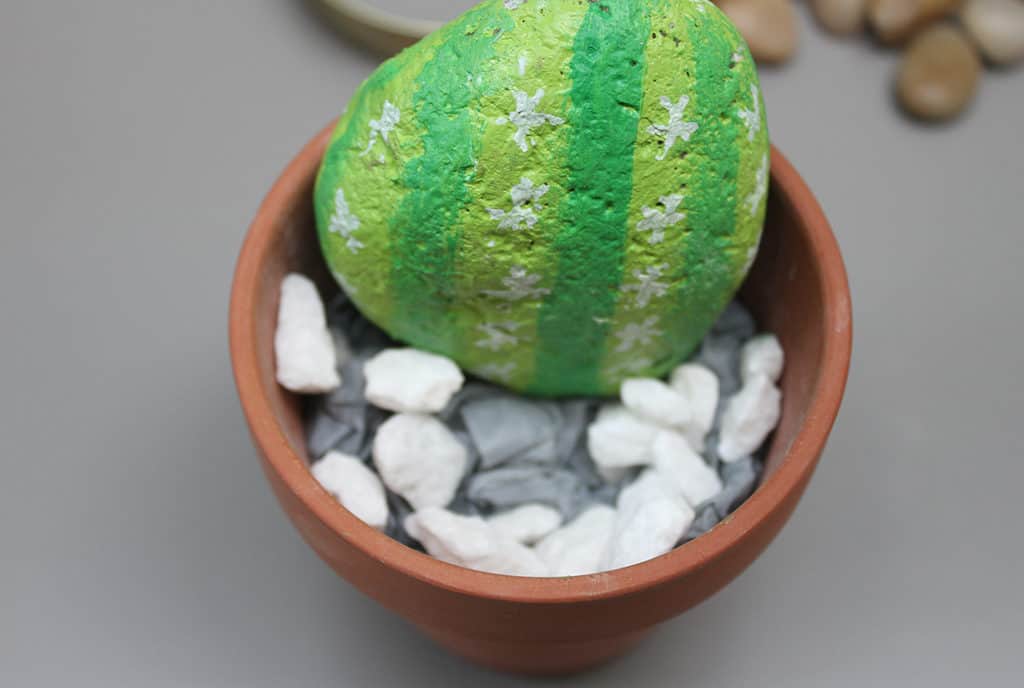 DIY rock cactus tutorial