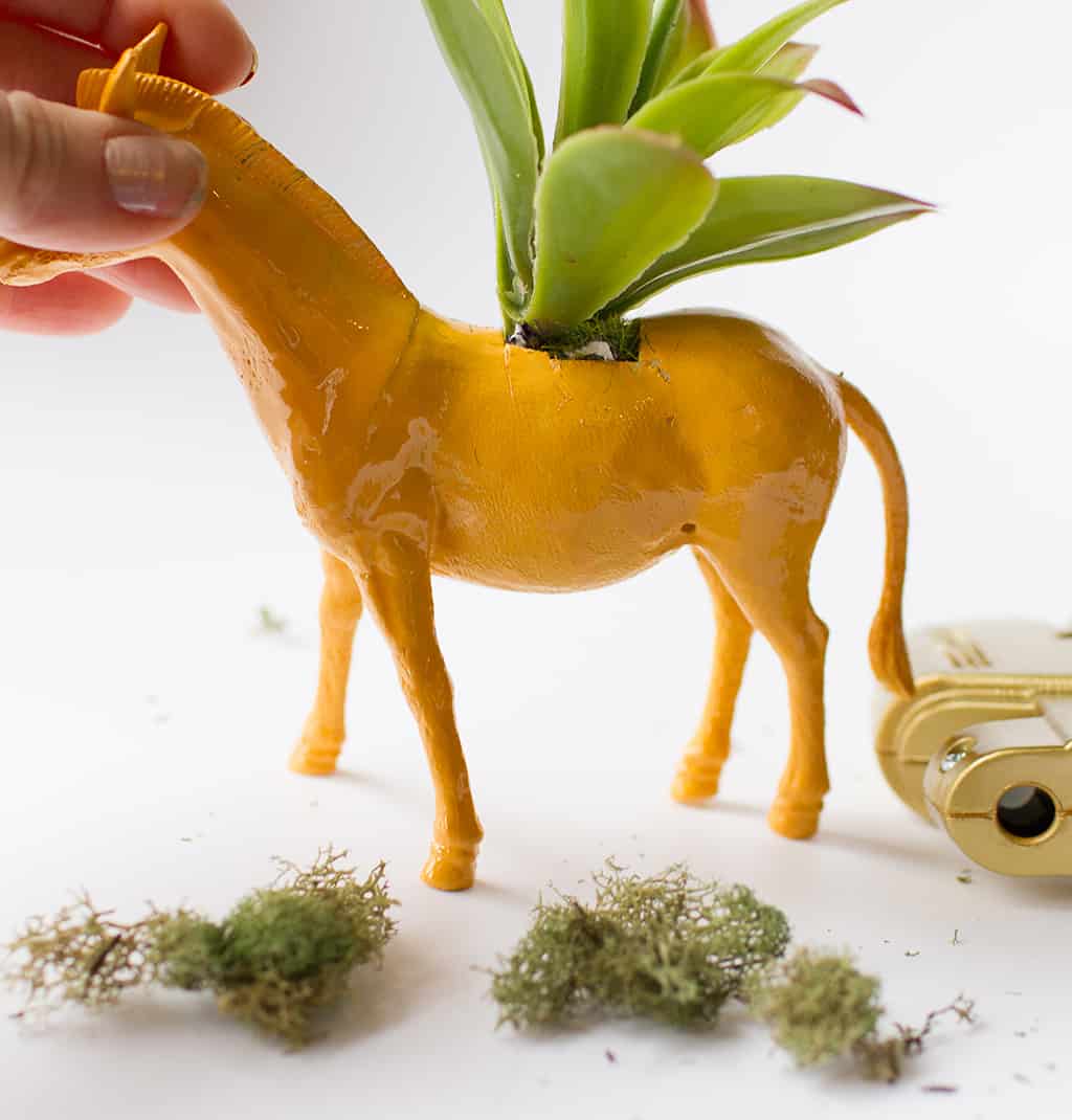 HOW TO MAKE DIY TOY ANIMAL PLANTERS, Oh So Lovely Blog