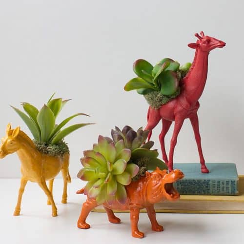 DIY toy animal planter tutorial