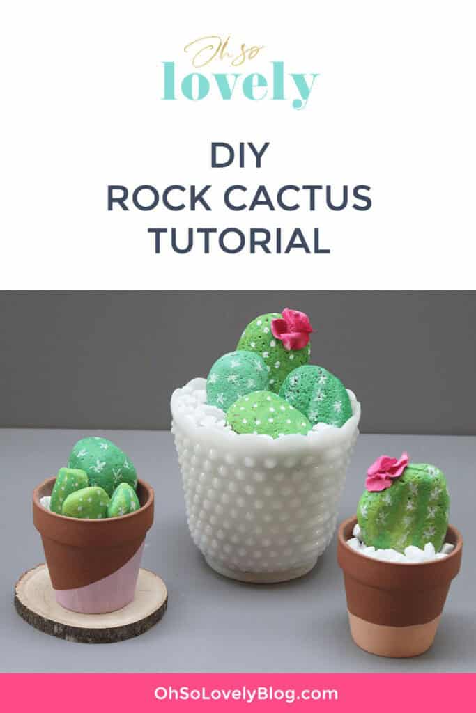 HOW TO MAKE A DIY ROCK CACTUS, Oh So Lovely Blog
