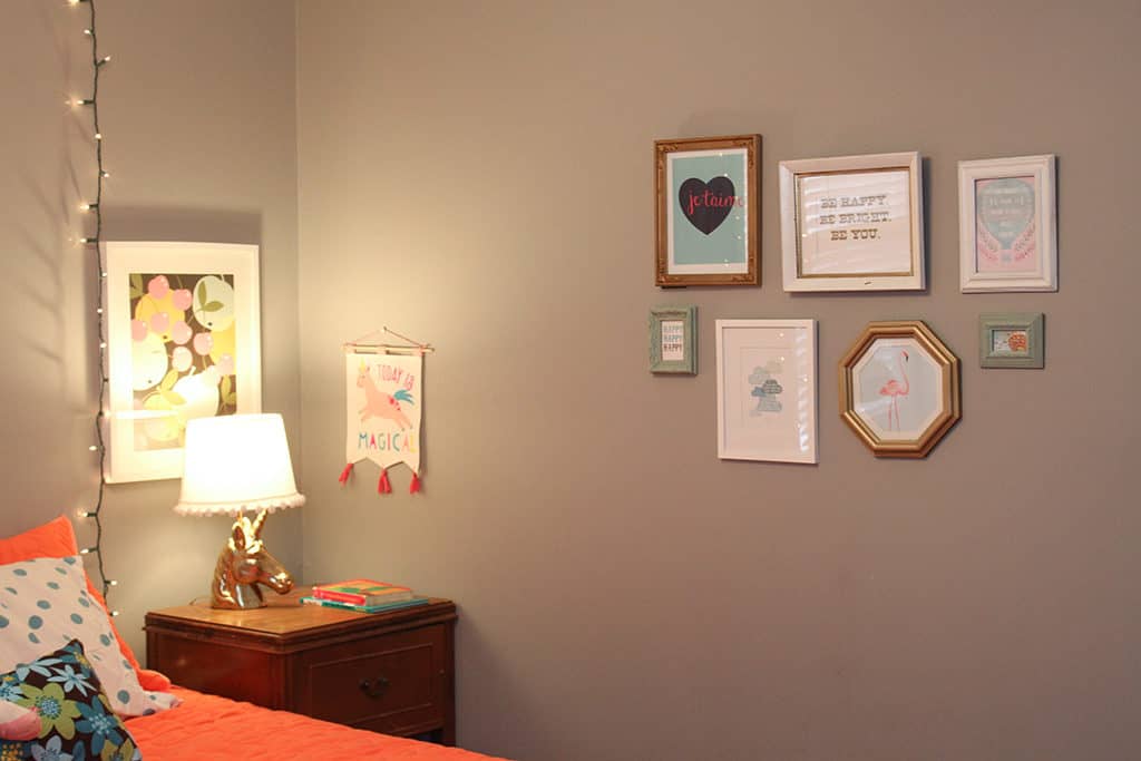 Bedroom Update Minted Art Shelves
