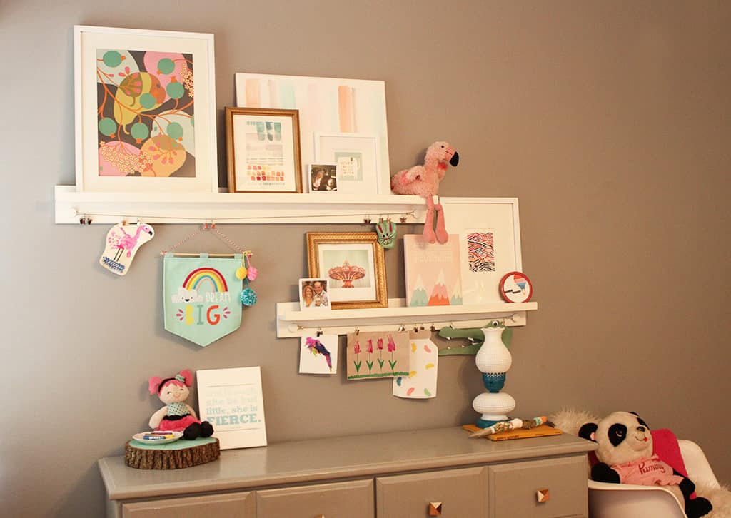 Bedroom Update Minted Art Shelves