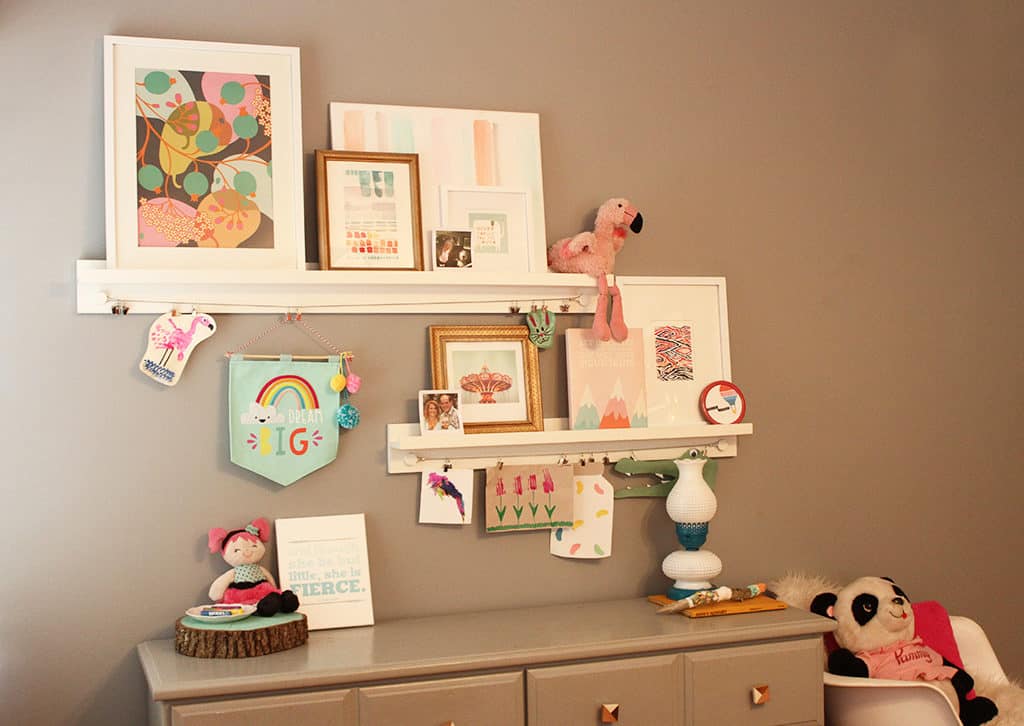 Bedroom Update Minted Art Shelves