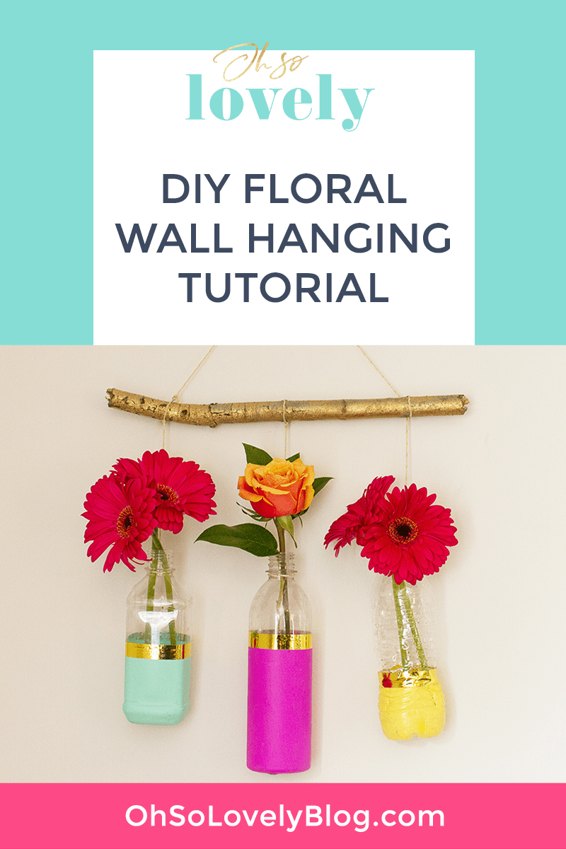 DIY upcycled floral wall hanging tutorial