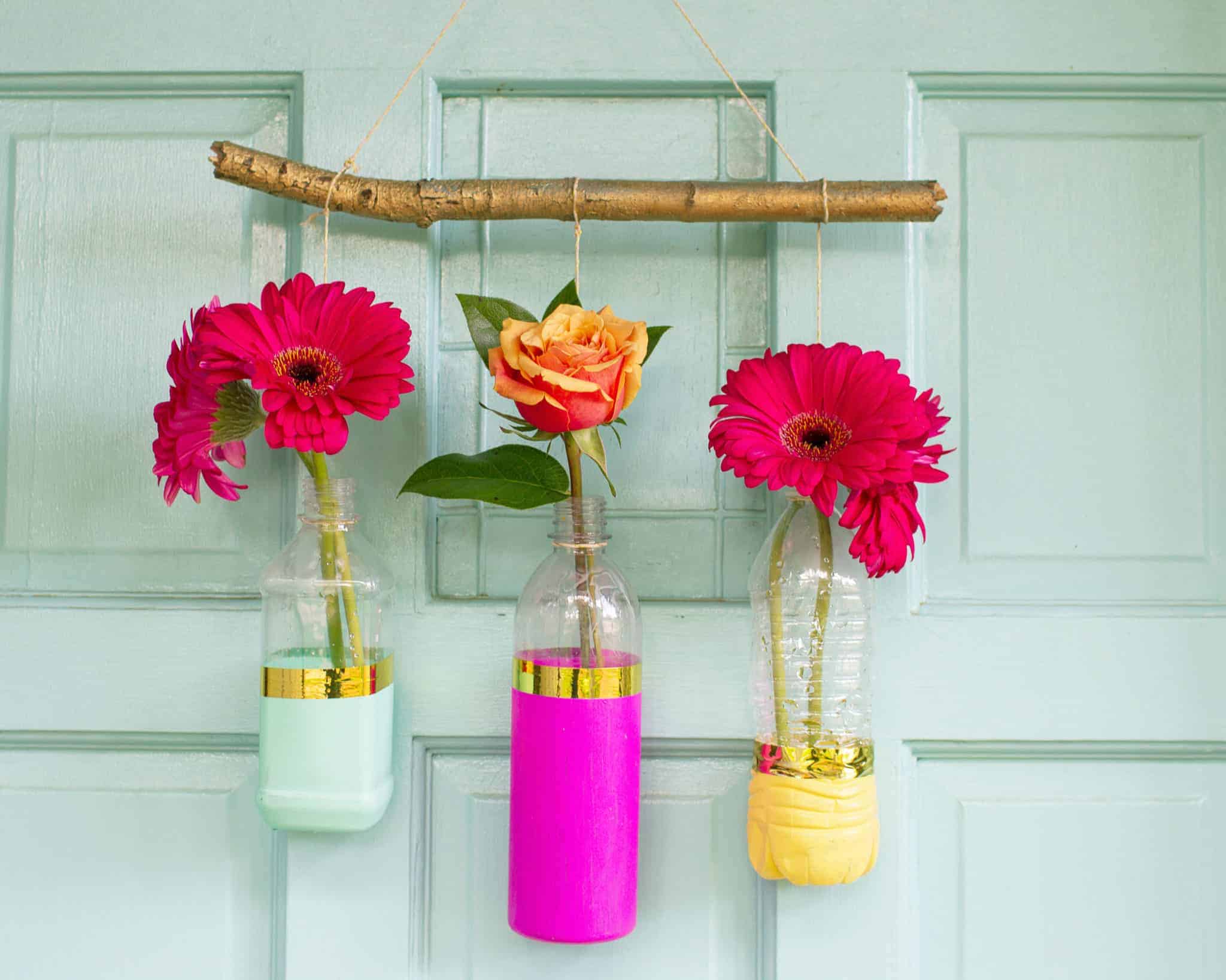 Funky Upcycled Flower Vase Plastic Bottle Craft for Kids