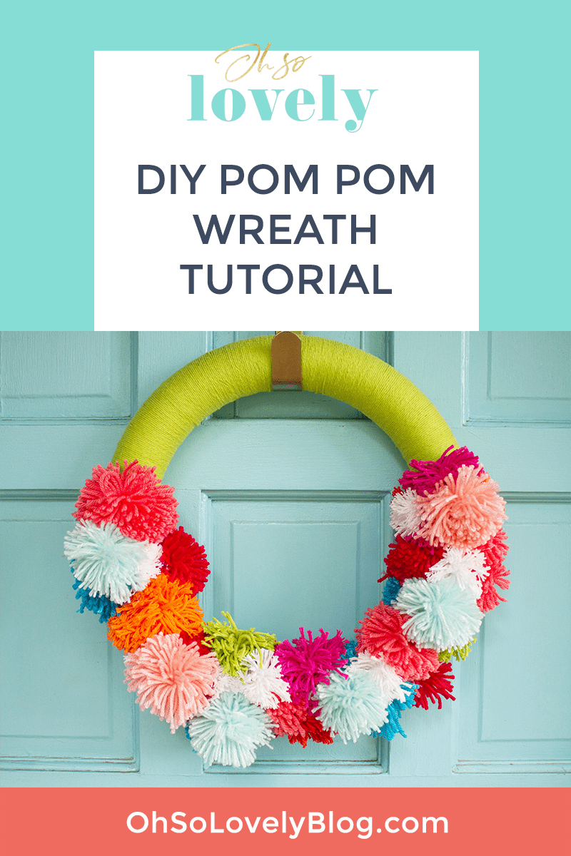 DIY pom pom wreath tutorial