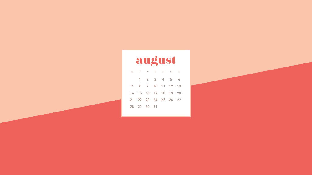 FREE August Calendar Wallpapers