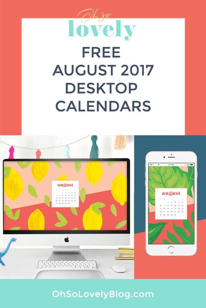 Download your FREE August Calendar Wallpapers - 6 options to choose from in both Sunday and Monday start dates!