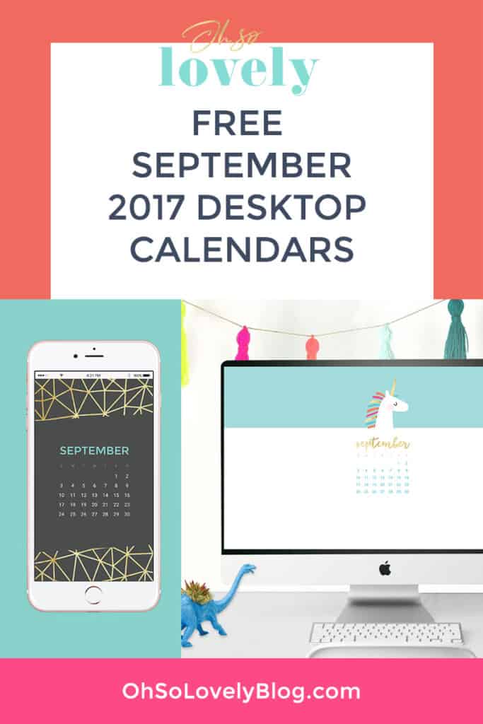 FREE September wallpaper calendars