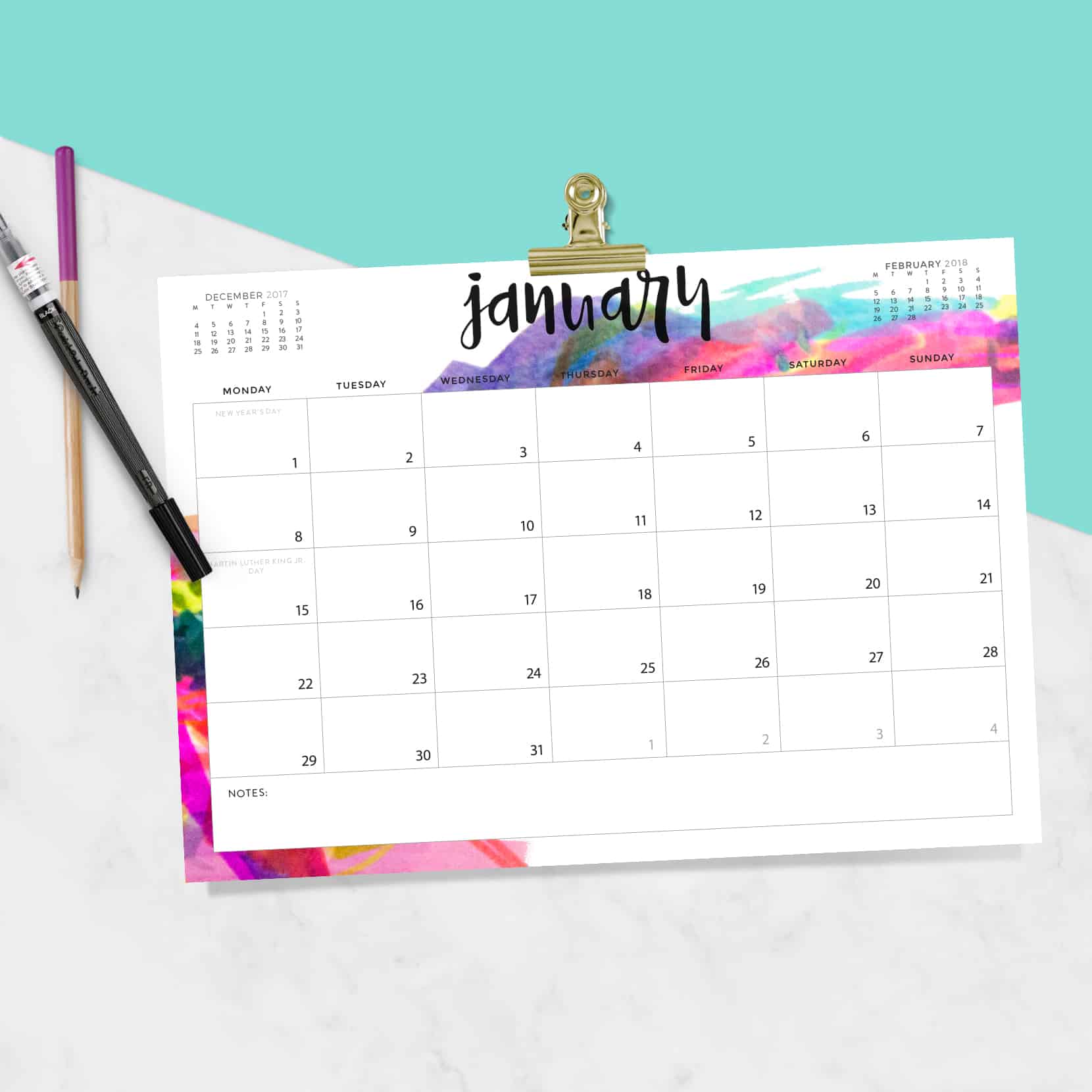 Download your FREE 2018 Printable - FREE2018PrintableCalendar 