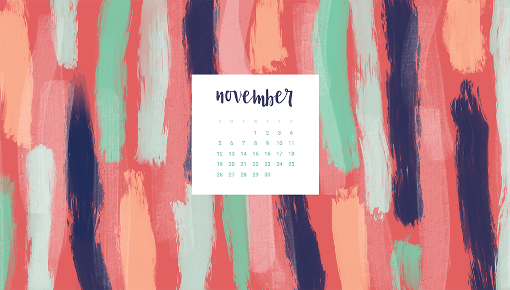 Oh So Lovely Blog shares 8 Free November desktop calendar wallpapers available in both Sunday and Monday start dates for desktop and mobile.