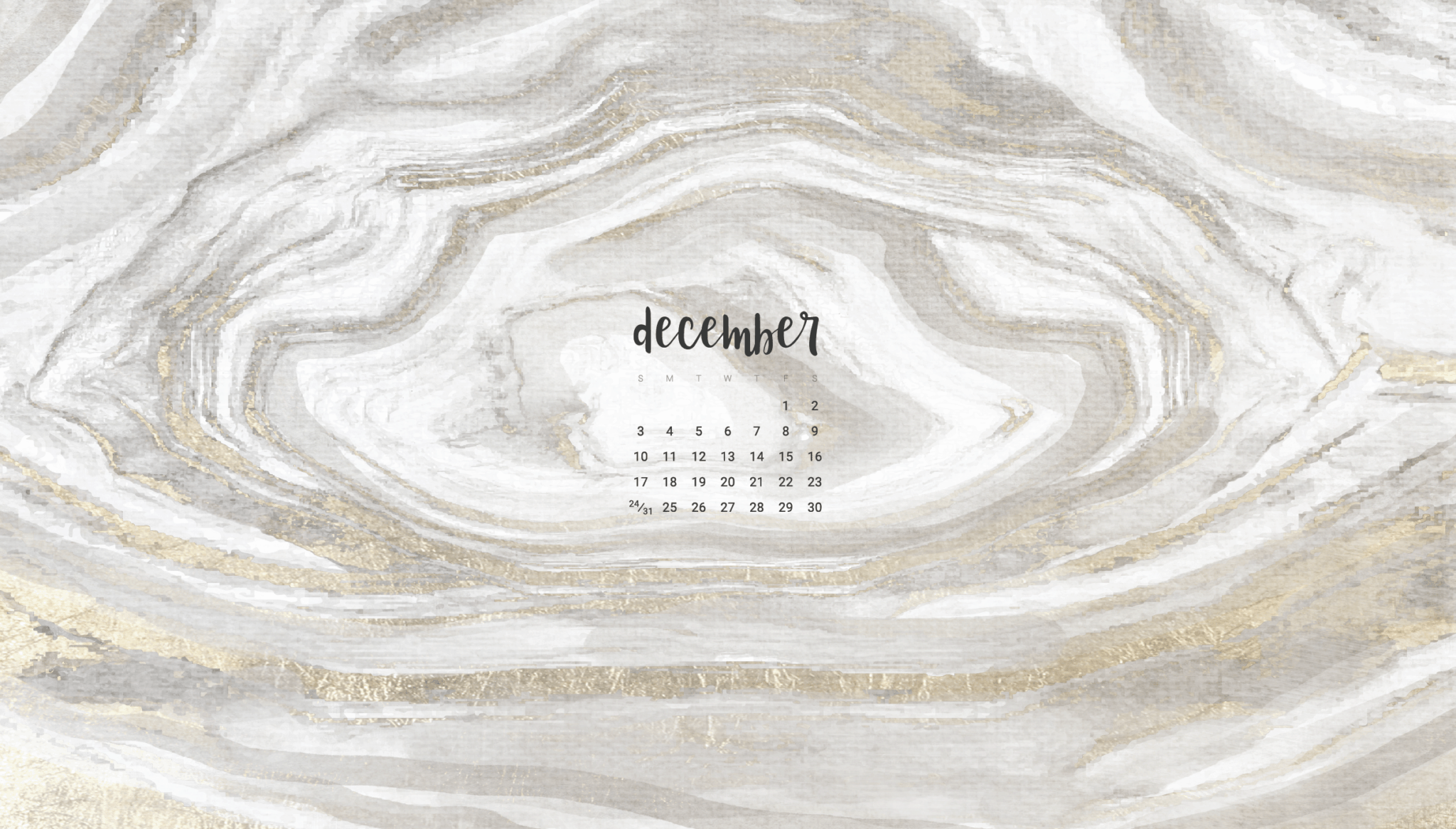 Oh So Lovely Blog shares 6 FREE December 2017 desktop and smart phone wallpapers in both Sunday and Monday start dates from festive to simple!