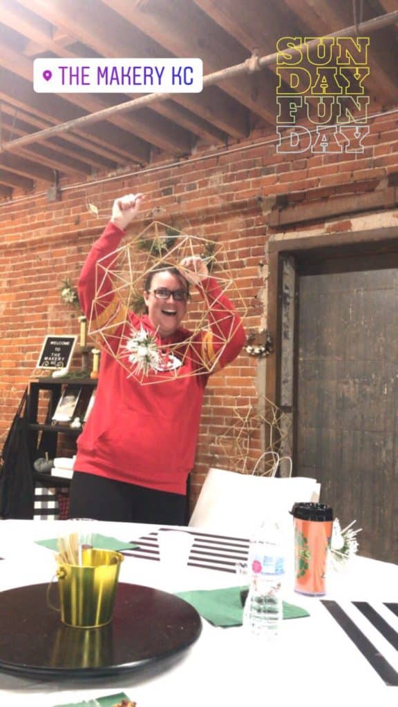 Audrey of Oh So Lovely Blog shares her experience attending a workshop by The Makery KC making a himmeli wreath.