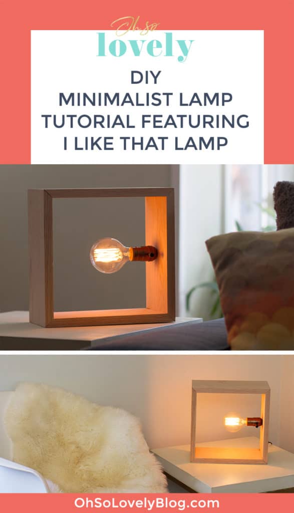 Audrey of Oh So Lovely Blog shows you how easy it is to make a unique DIY minimalist lamp with an I Like That Lamp Kit.