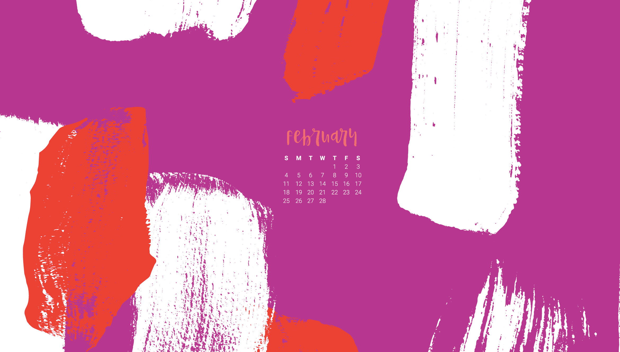 Free February desktop wallpaper calendars