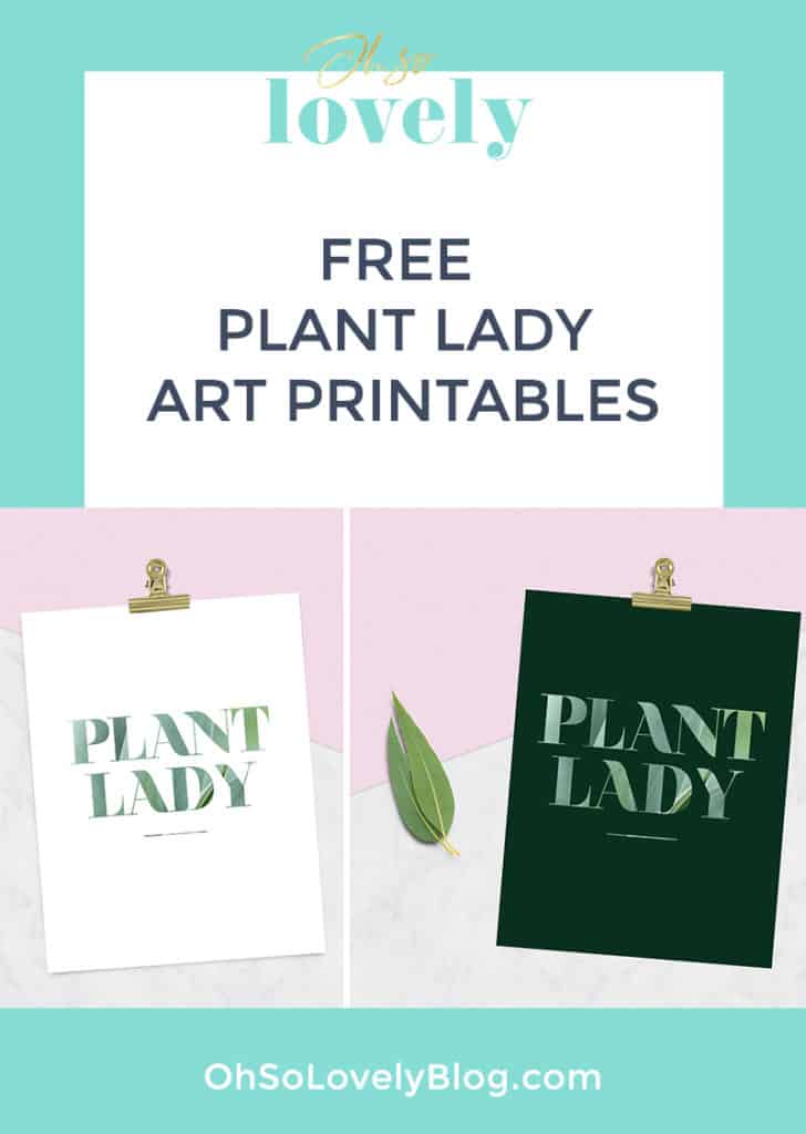 Oh So Lovely Blog shares two FREE plant lady printables for all you green thumbs out there! Download and print yours today!